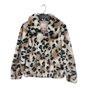 NWOT Rebecca Taylor | Leopard Faux Fur Fuzzy Cozy Coat L